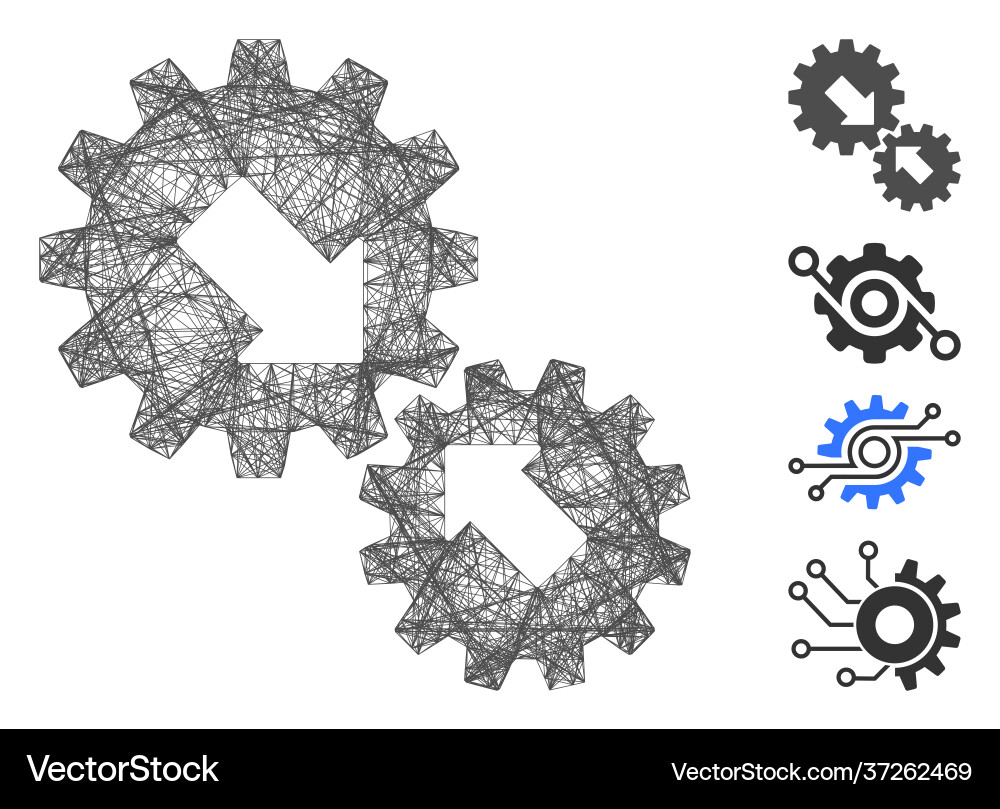 Linear integration gears mesh Linear integration gears mesh vector image
