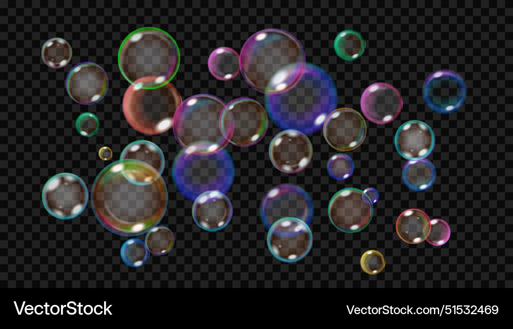 Rainbow soap bubbles Royalty Free Vector Image