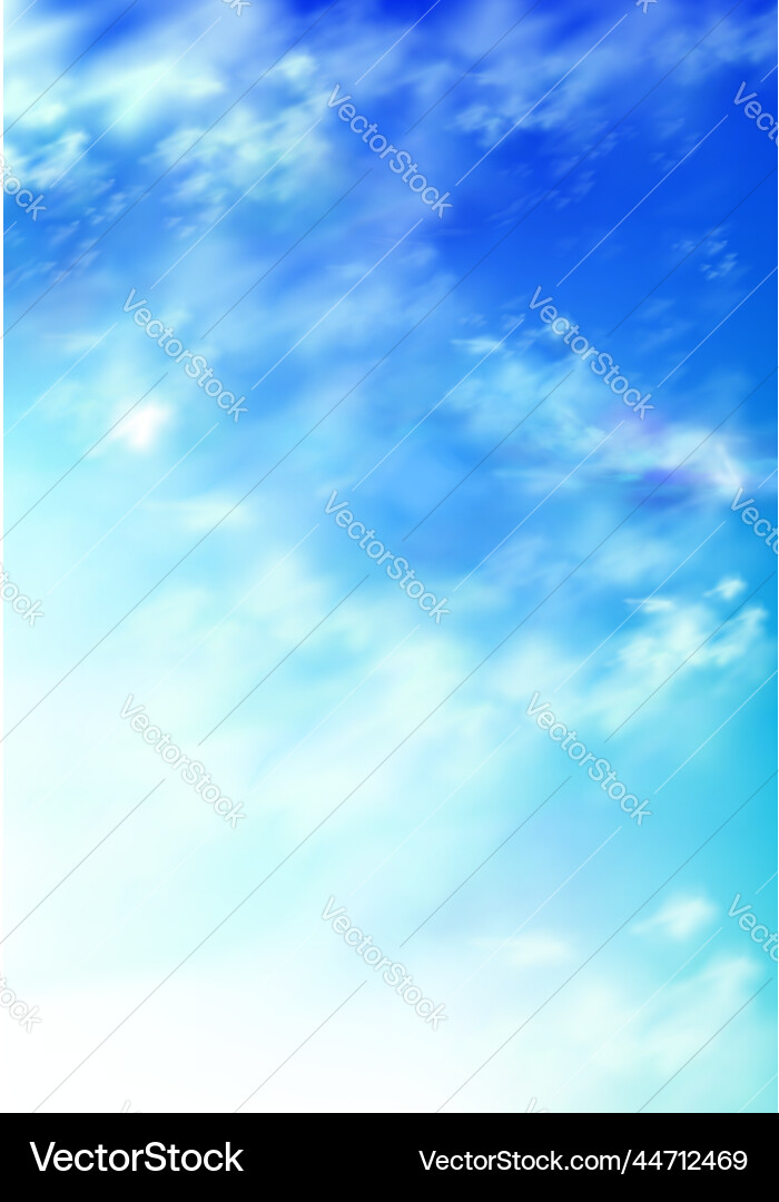 Realistic sky blue heaven with white soft clouds Realistic sky blue heaven with white soft clouds vector image
