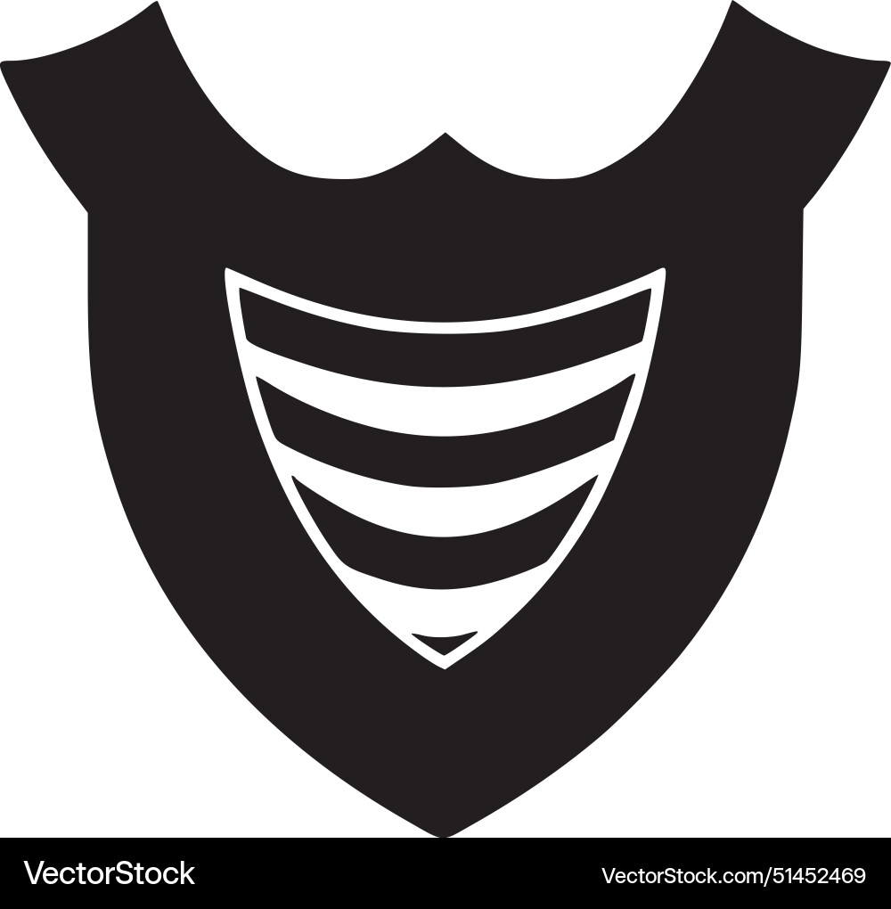Shield - black and white Royalty Free Vector Image