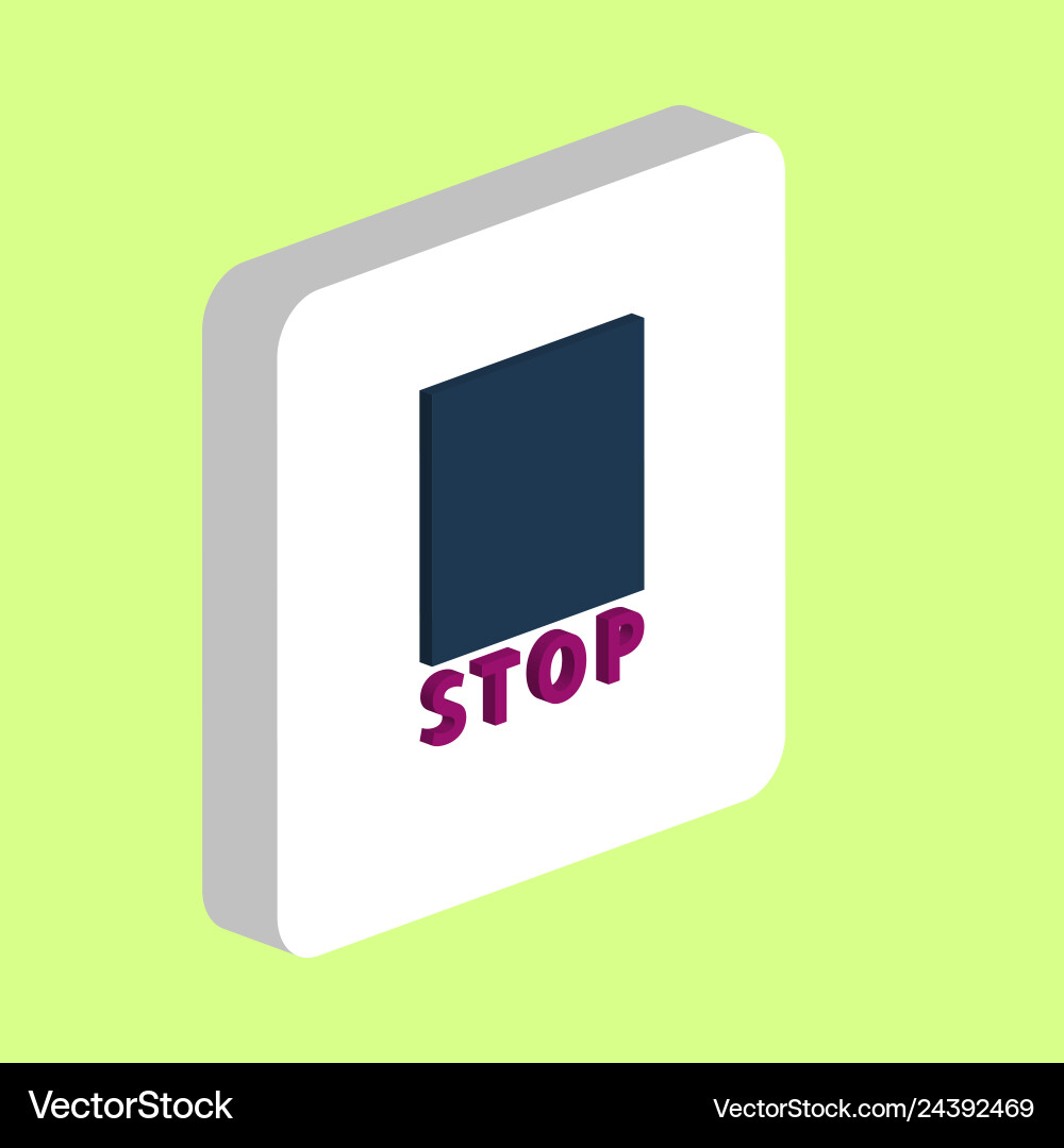 Stop button computer symbol vector image