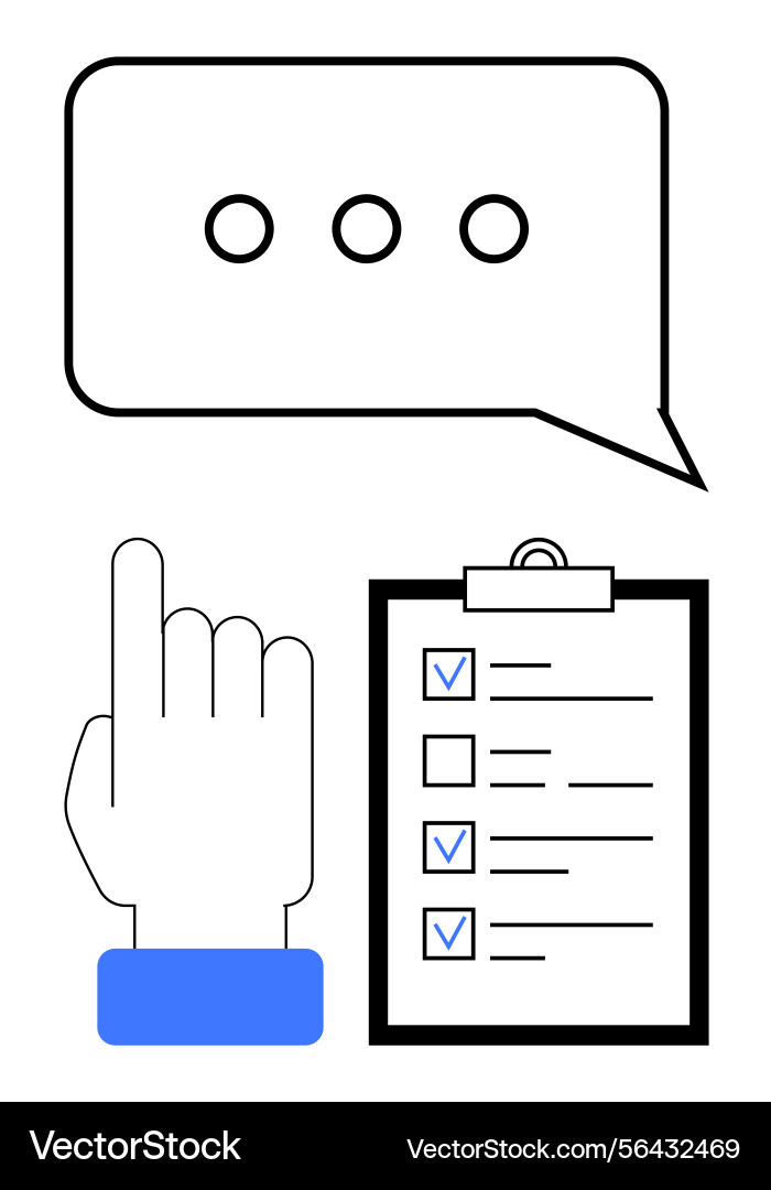 Task selection with checklist speech bubble Vector Image