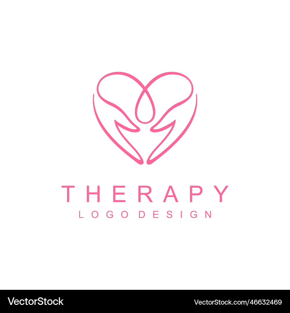 Therapy logo with love element message Therapy logo with love element message vector image