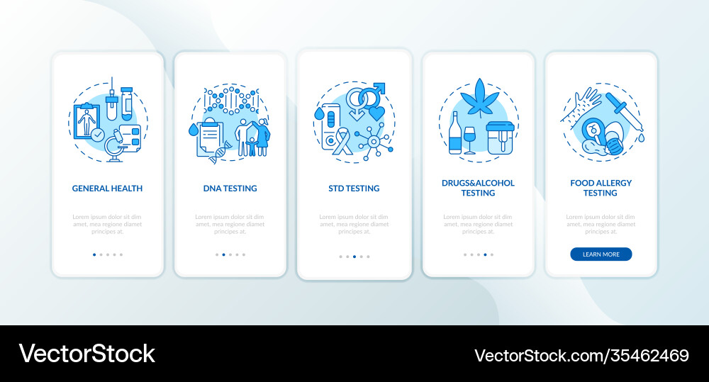 Top testing categories onboarding mobile app page Top testing categories onboarding mobile app page Vector Image