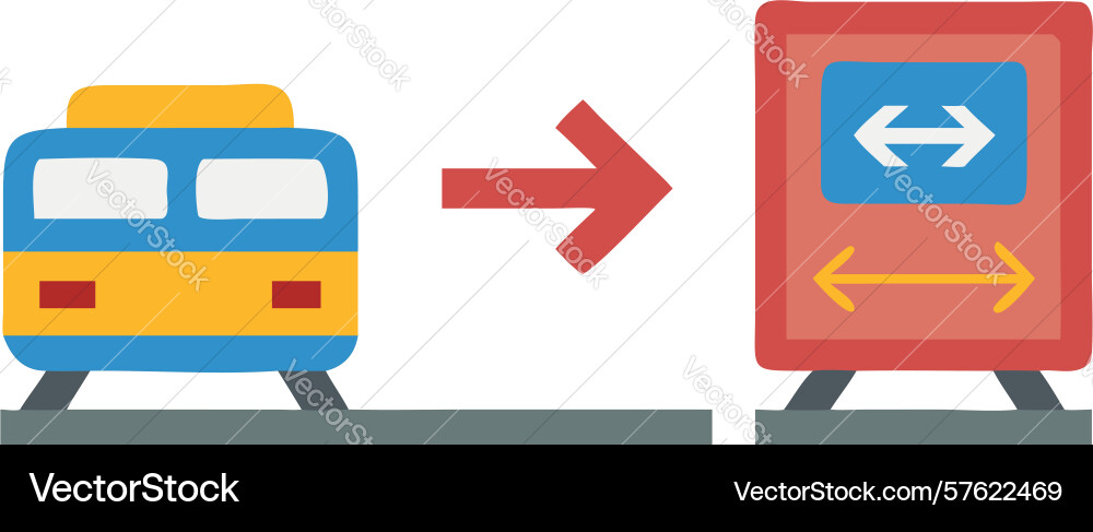 Train shuttle direction arrows design generative vector image
