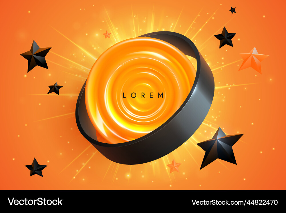 Abstract orange and black shapes with stars Abstract orange and black shapes with stars vector image