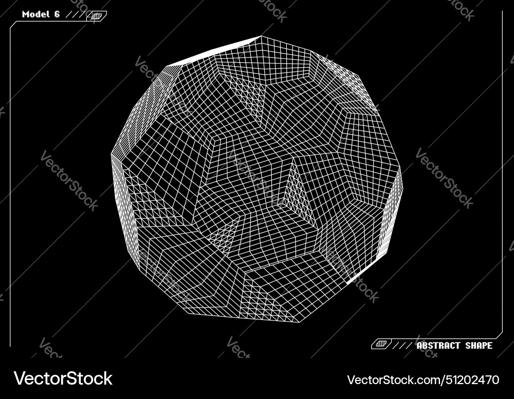 Abstrakte 3d Drahtrahmenform oder Grundelement Abstrakte 3d Drahtrahmenform oder Grundelement vektorbild