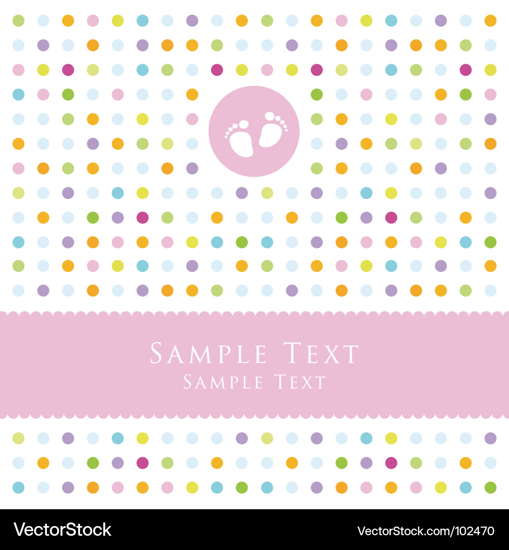 Baby Shower Card - Pastel Colors Vector Image