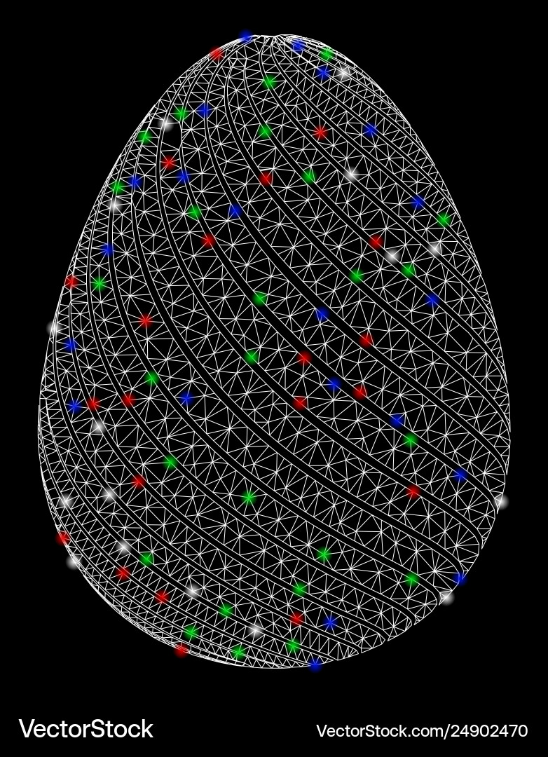 Bright mesh wire frame abstract egg with diagonal Bright mesh wire frame abstract egg with diagonal Vector Image
