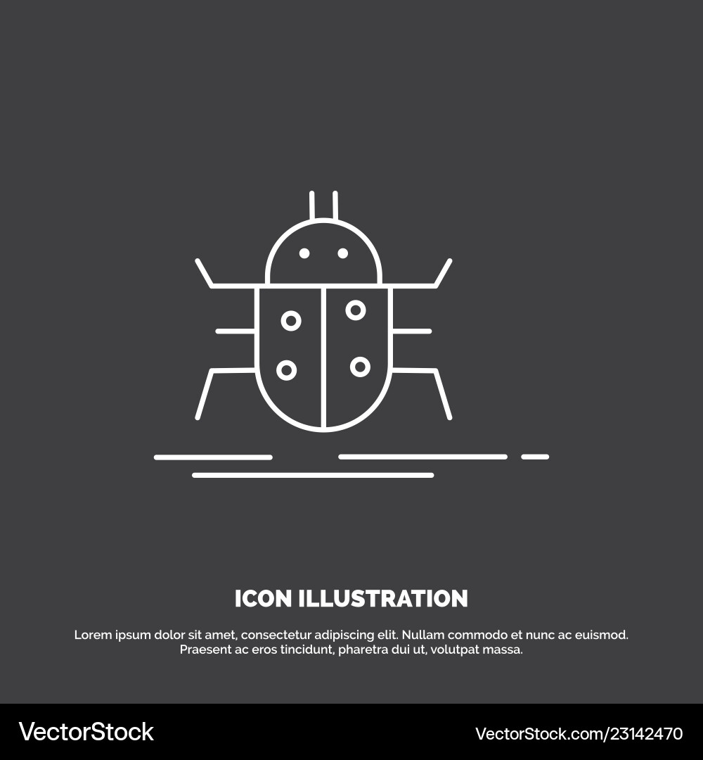 Bug bugs insect testing virus icon line symbol Bug bugs insect testing virus icon line symbol vector image