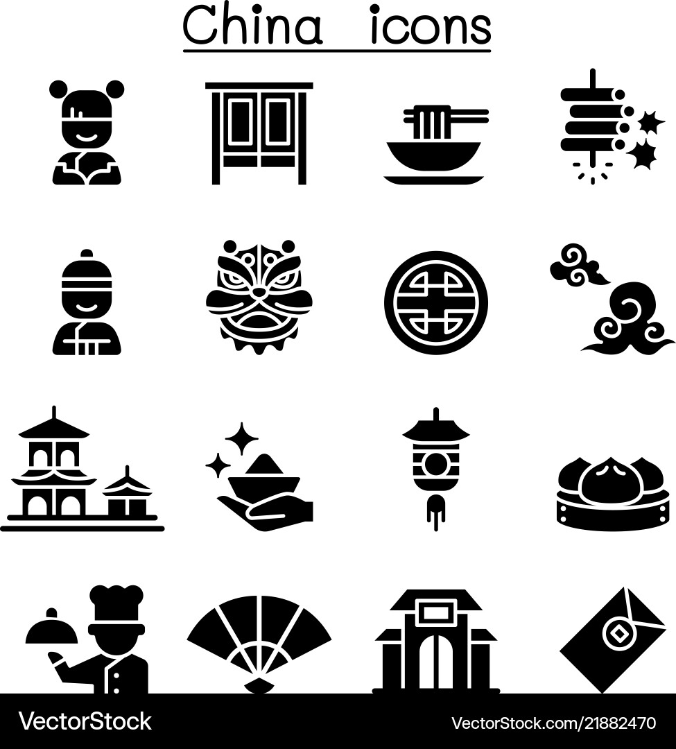 China icon set vector image