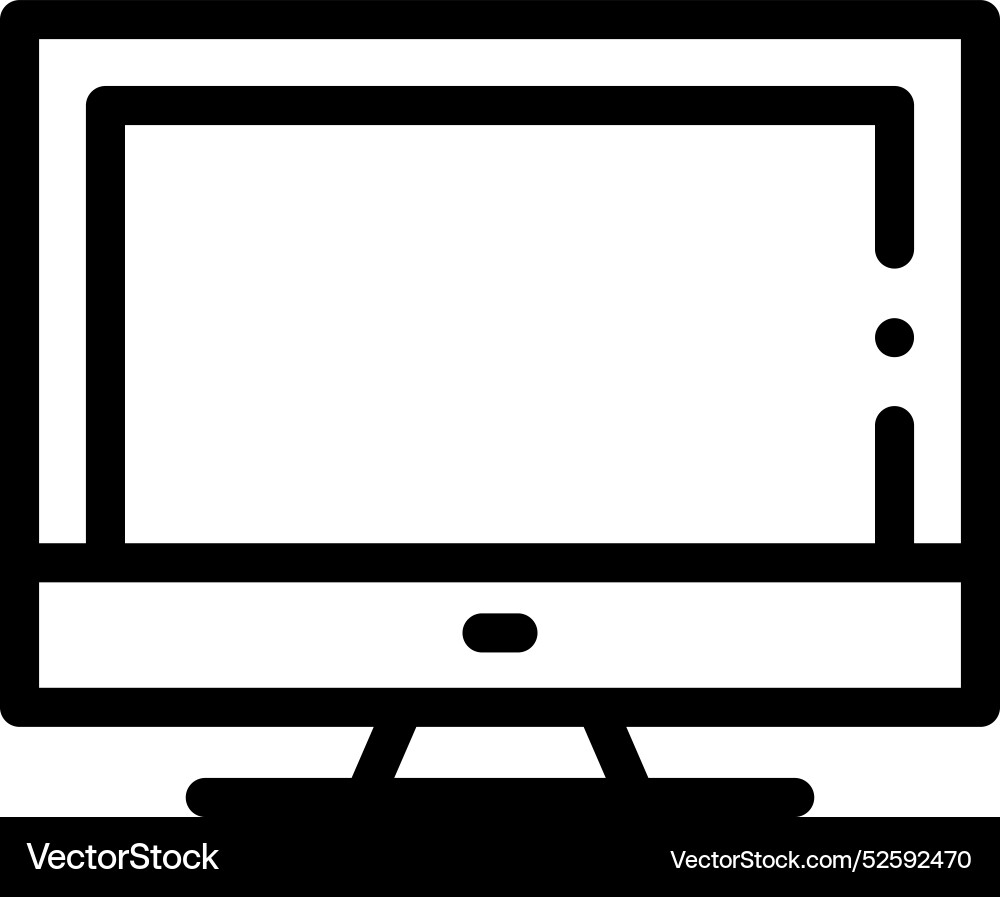 Computer icon thin linear style design isolated Computer icon thin linear style design isolated vector image