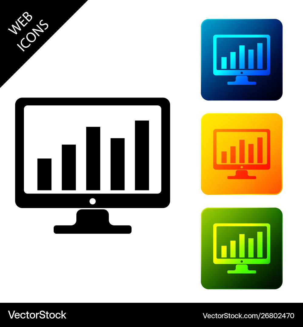 Computer screen with financial charts and graphs Computer screen with financial charts and graphs vector image