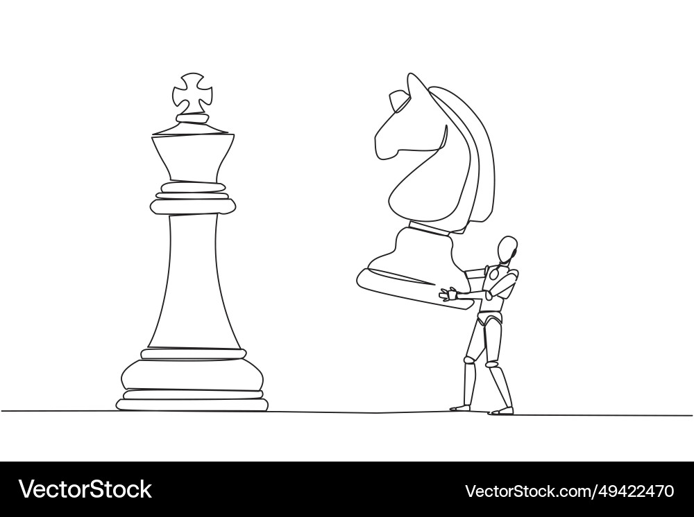 Continuous one line drawing smart robotic holds Continuous one line drawing smart robotic holds vector image