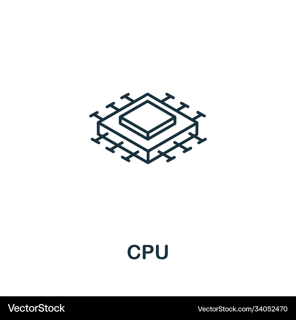 Cpu icon from artificial intelligence collection Cpu icon from artificial intelligence collection Vector Image