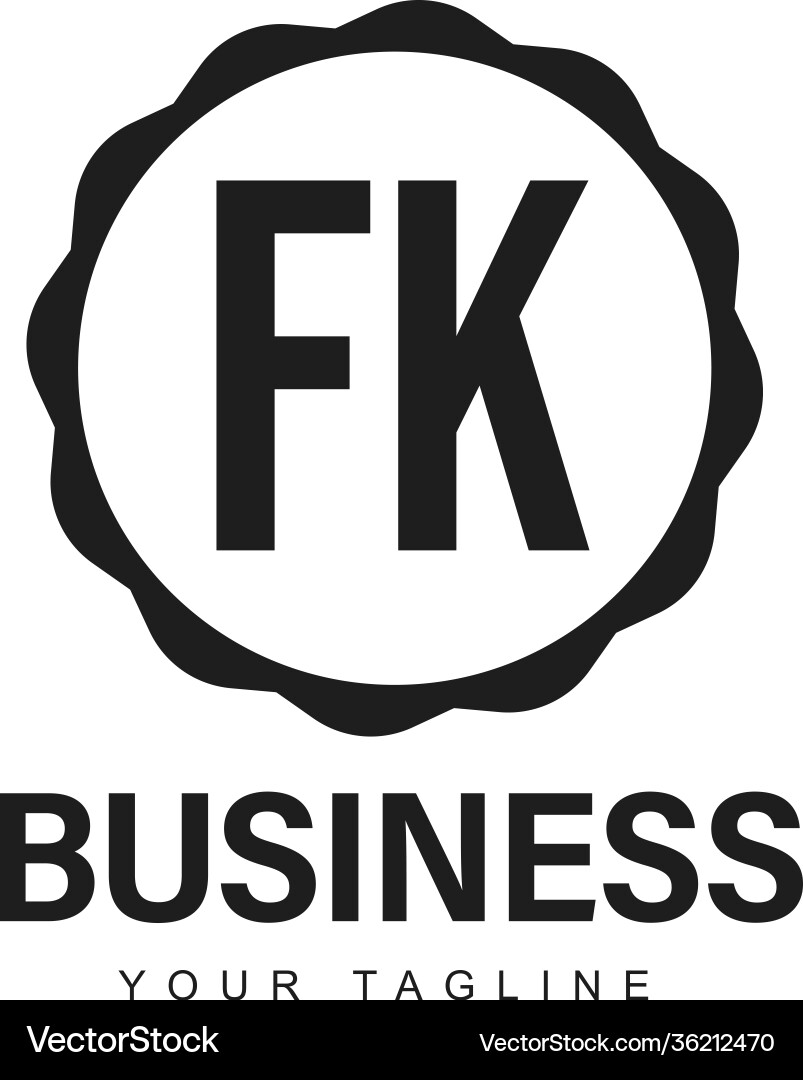 Fk initial a logo design with abstract style Fk initial a logo design with abstract style vector image