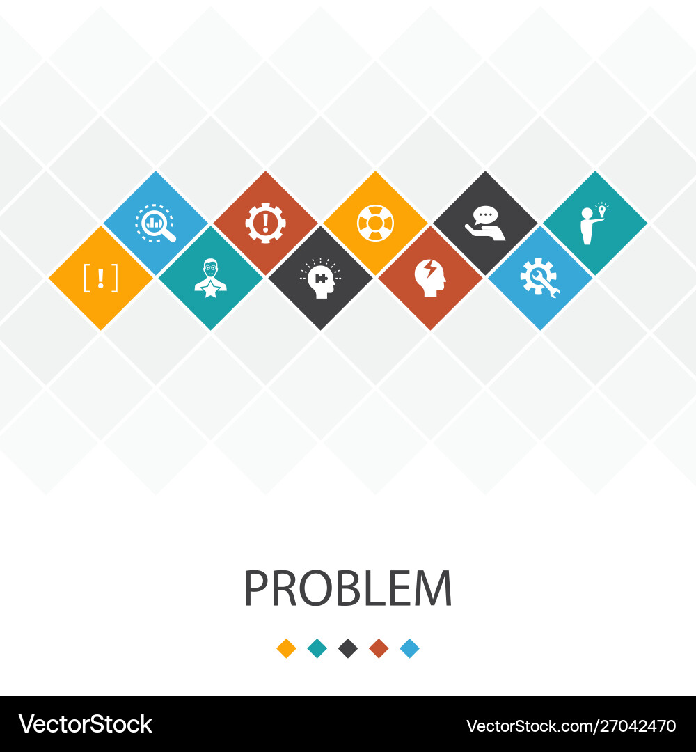 Problem trendy ui template infographics concept vector image
