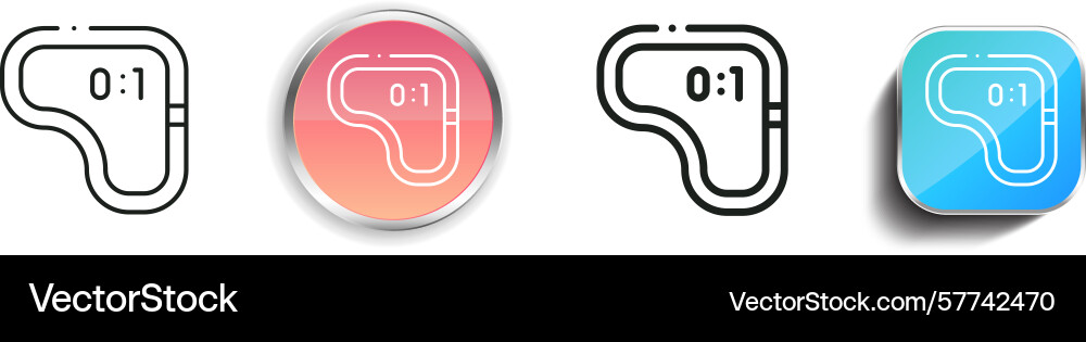 Race track icon thin linear regular and button Race track icon thin linear regular and button vector image
