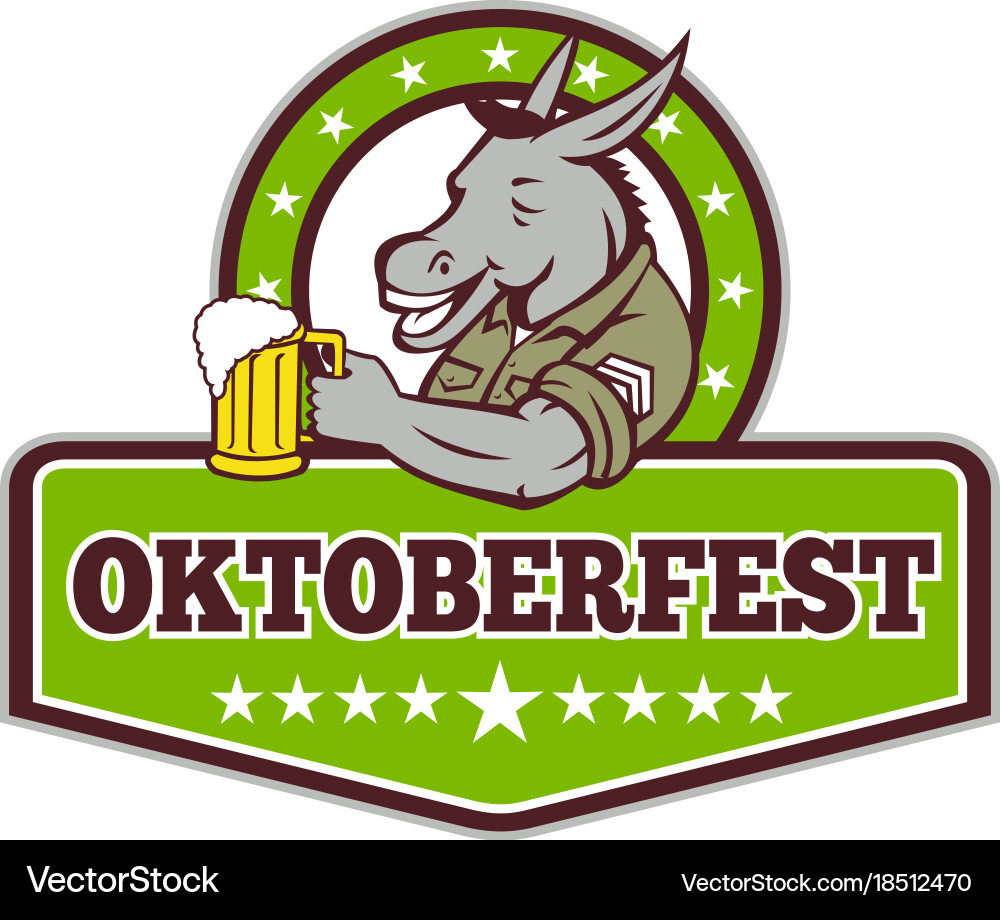 Retro Sergeant Donkey with Beer Vector Image