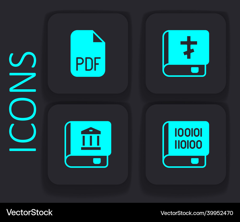 Set books about programming pdf file document Set books about programming pdf file document vector image