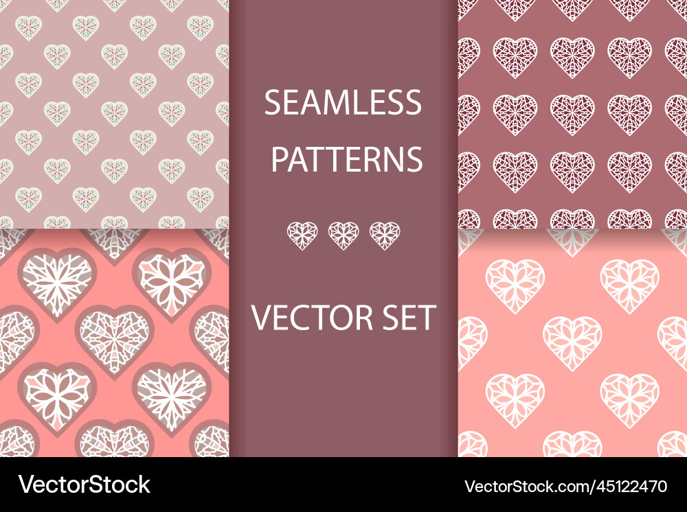 Set seamless retro patterns with mosaic Set seamless retro patterns with mosaic vector image