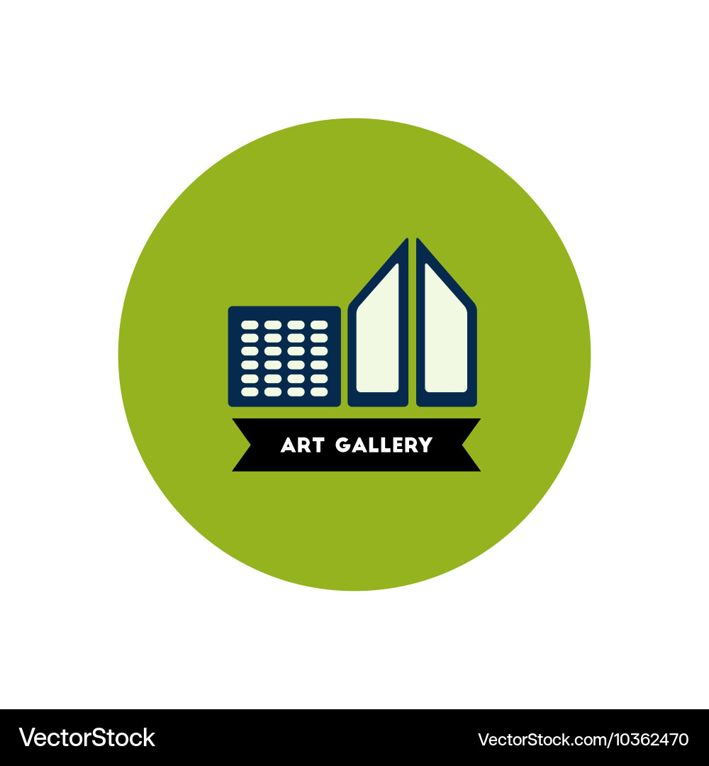 Stylish icon in color circle building art gallery Vector Image