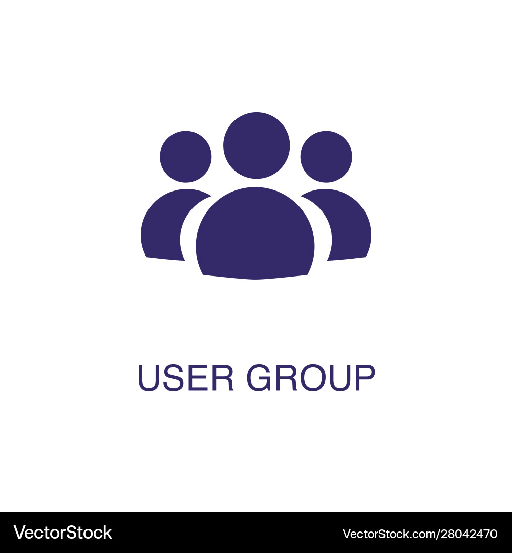 User group element in flat simple style on white Vector Image