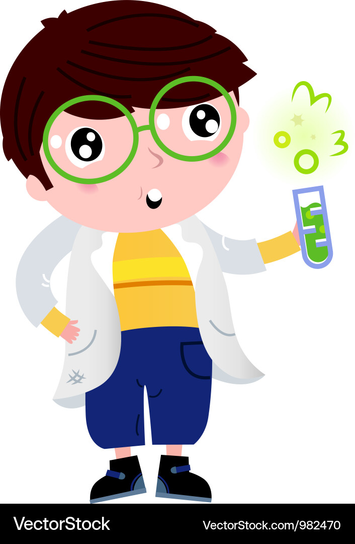 Young Scientist with Flask vector image