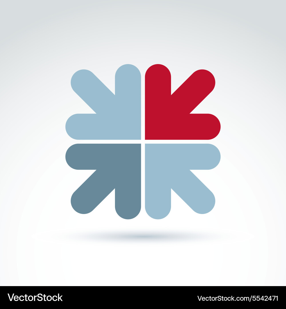 Abstract emblem with multidirectional arrows vector image