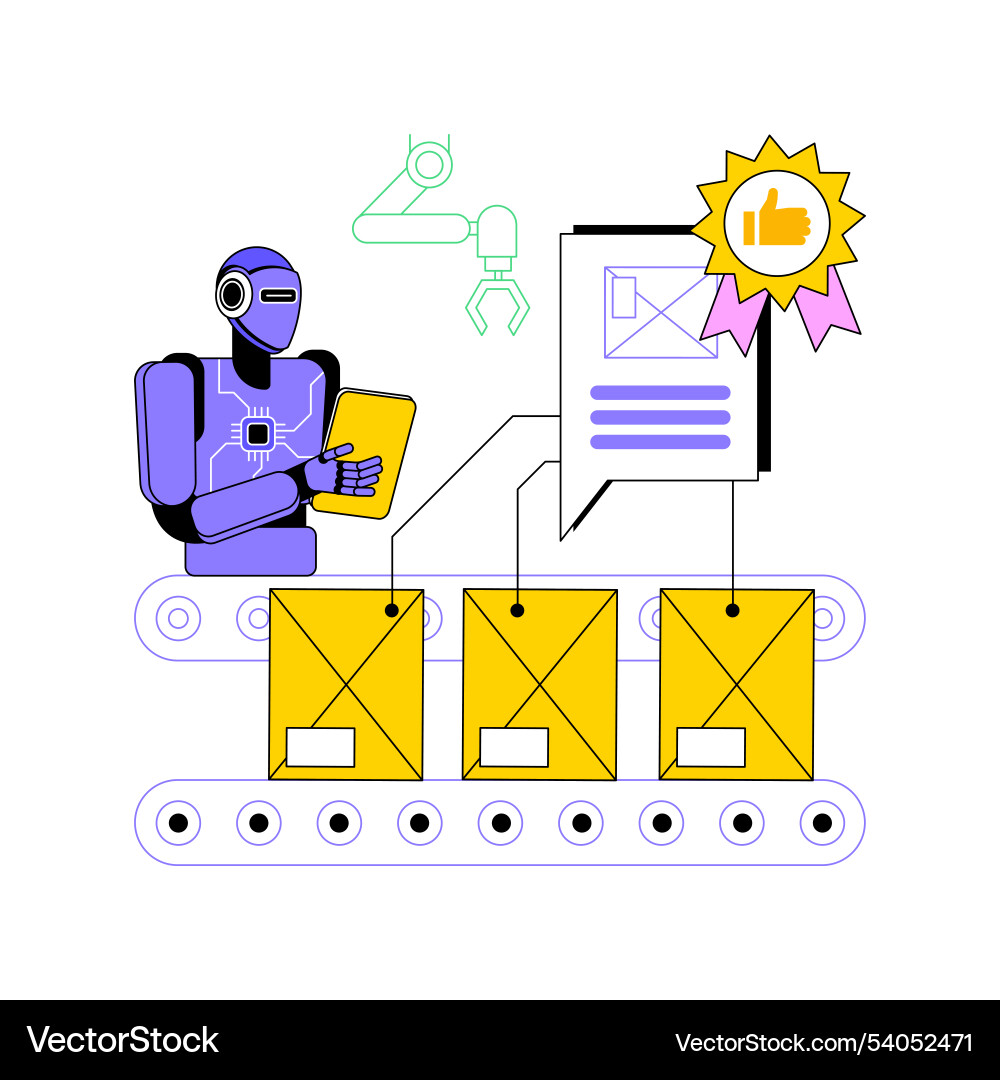 Ai-powered quality control abstract concept Vector Image