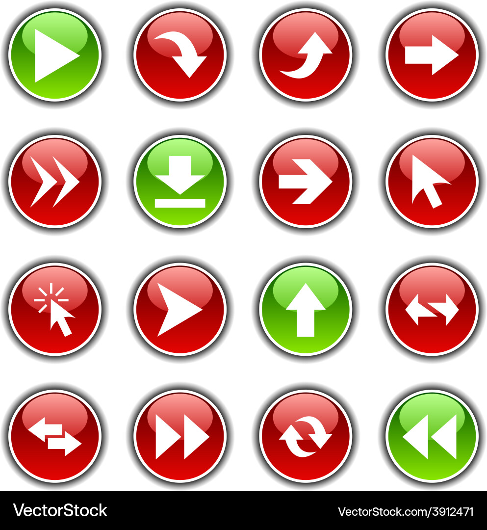 Arrow Buttons Set vector image