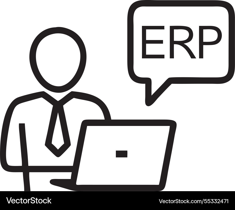 Businessman using a computer to document vector image