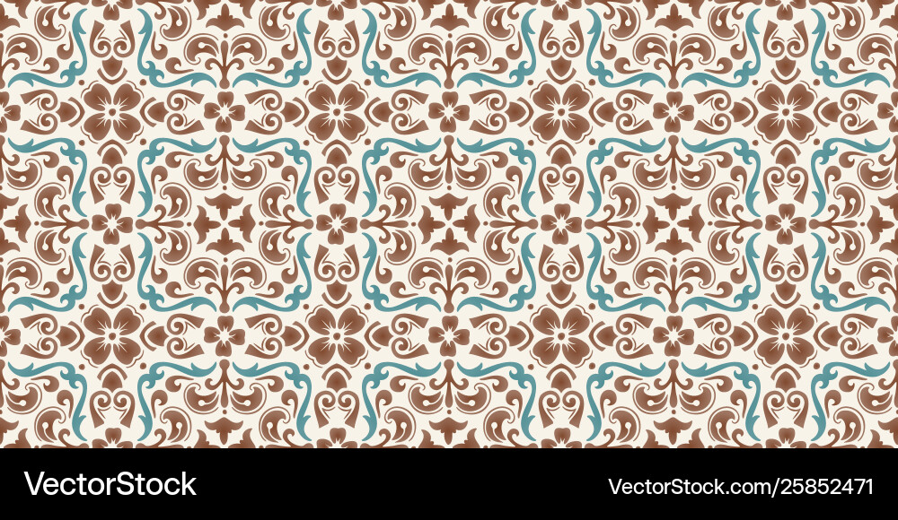 Damask seamless pattern background elegant vector image