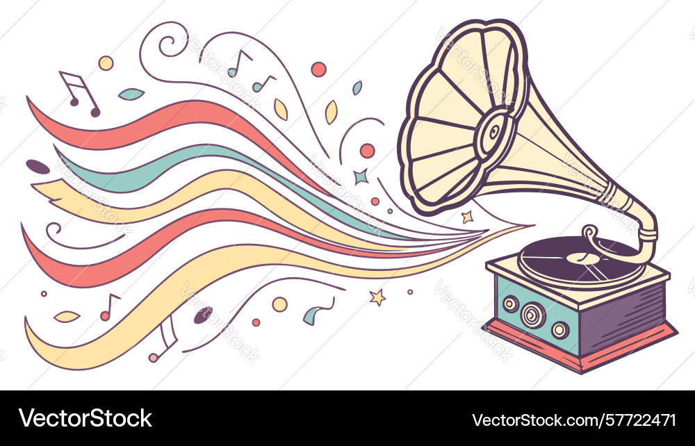 Dynamic speaker emitting sharp abstract sound vector image