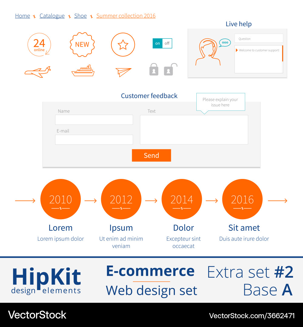 E-commerce web design elements extra set 2 vector image