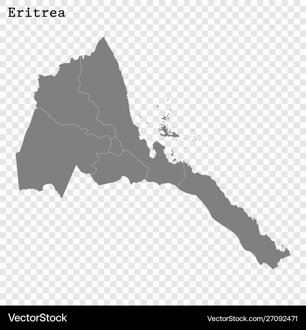 Eritrea Map - Detailed Border Vector Image