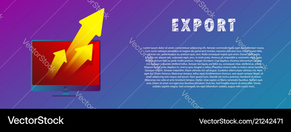 Export files the arrow from computer Export files the arrow from computer vector image