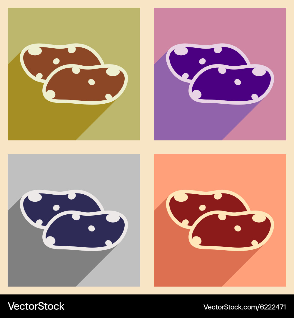 Flat with shadow concept and mobile application Vector Image