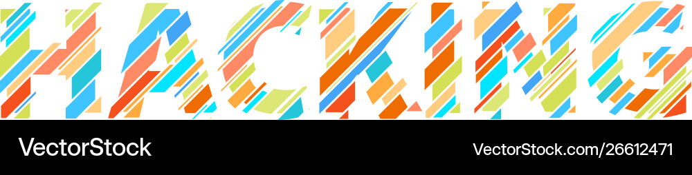 Hacking letter glitch digital colorful data font Hacking letter glitch digital colorful data font vector image