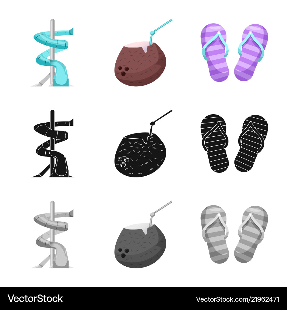 Isolated object of pool and swimming symbol set Isolated object of pool and swimming symbol set vector image