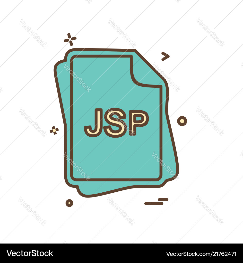 Jsp file type icon design Jsp file type icon design Vector Image