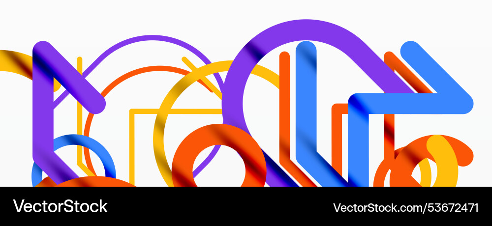 Linear design colorful circles and lines Linear design colorful circles and lines Vector Image