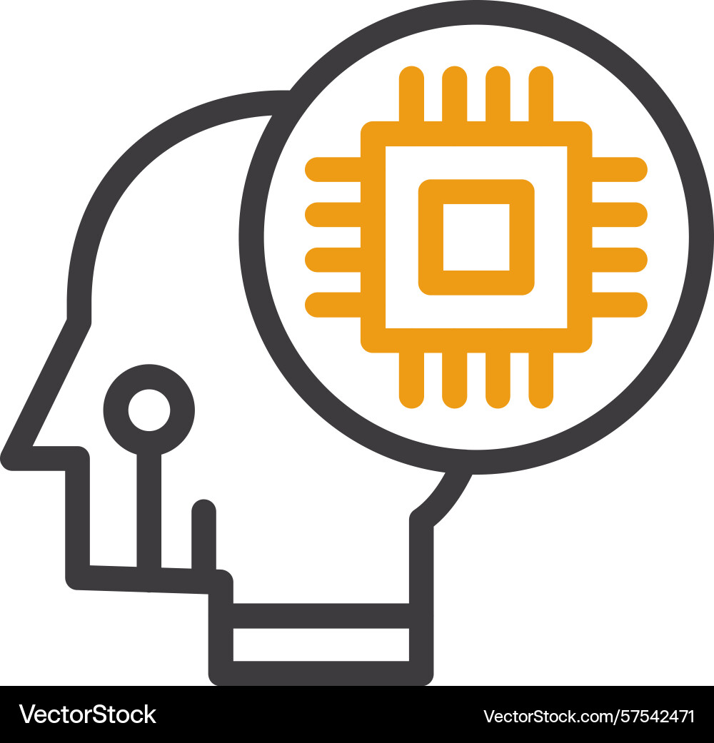 Neural interface two color icon Vector Image