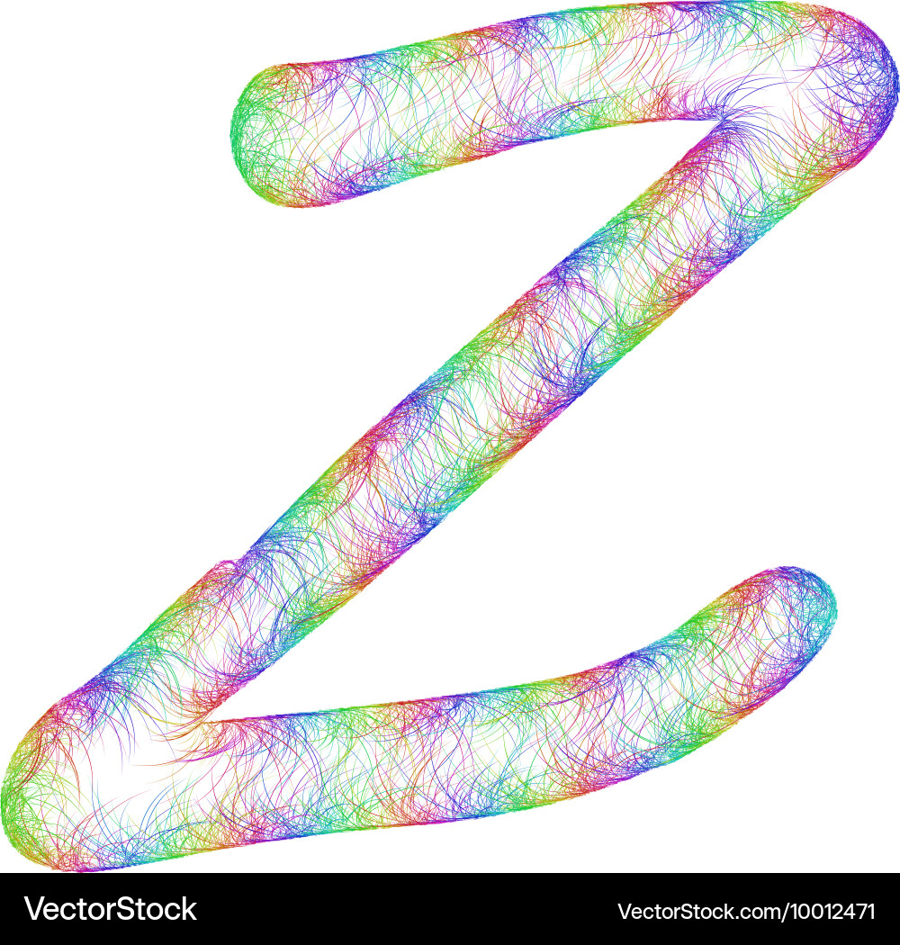 Rainbow sketch font design Vector Image