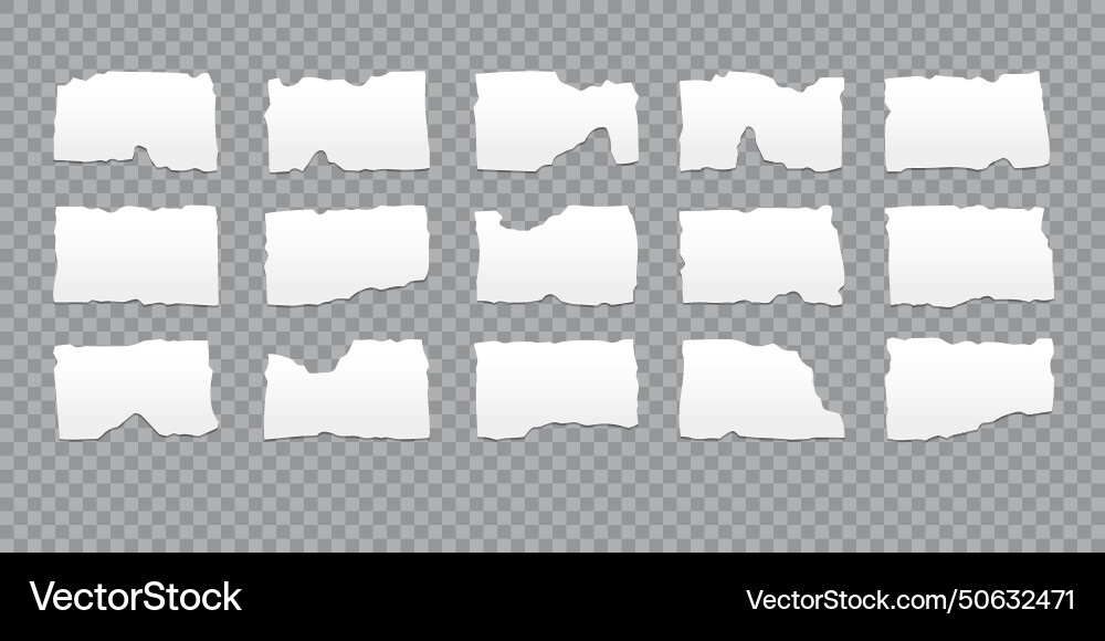 Realistic jagged rectangles design elements vector image