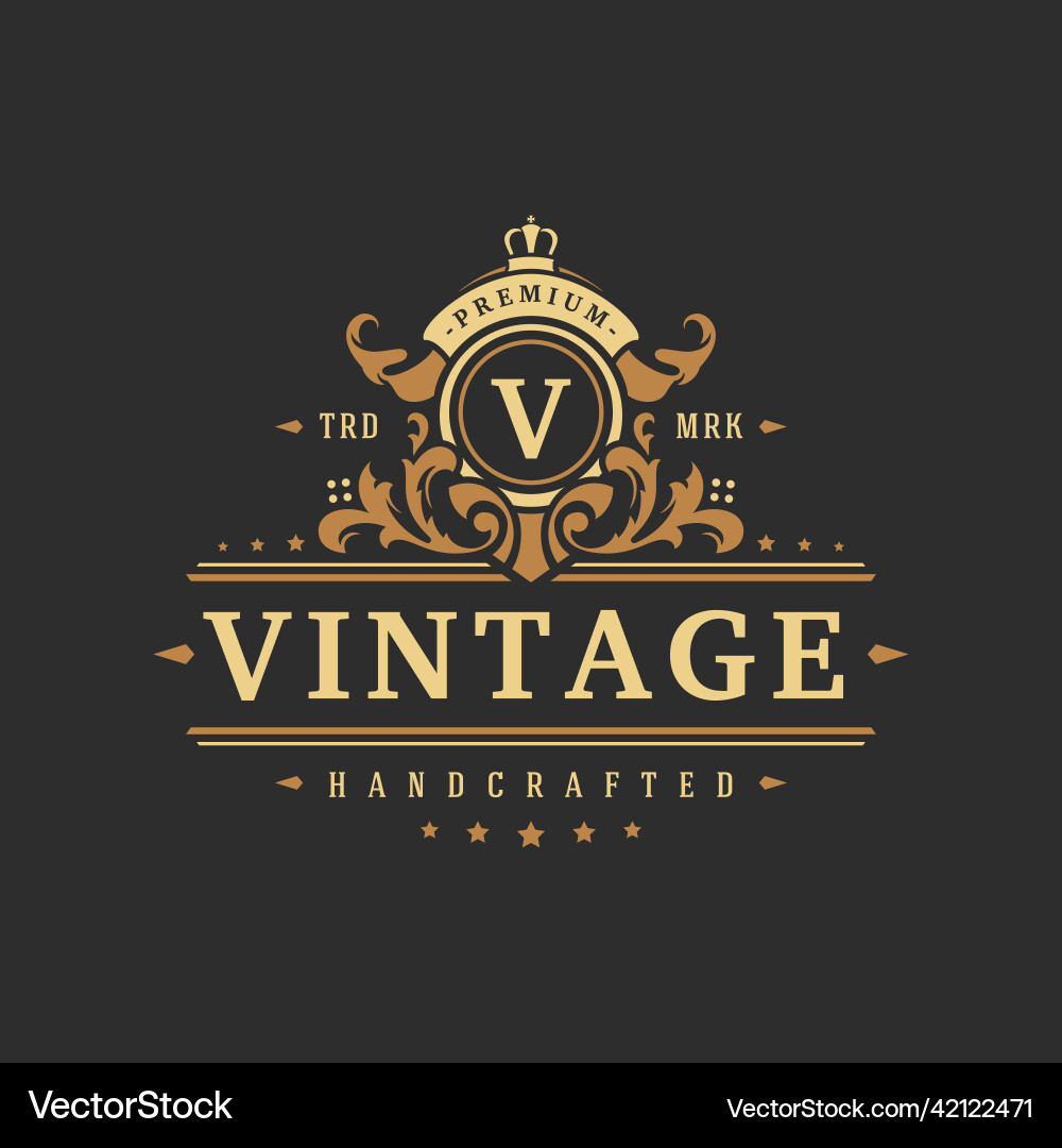 Royal Logo Template - Vintage Badge Vector Image