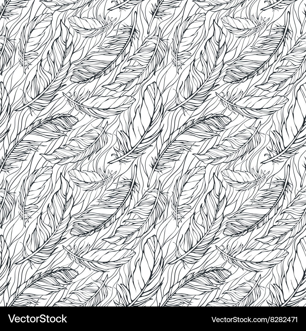 Seamless pattern with feathers Vector Image
