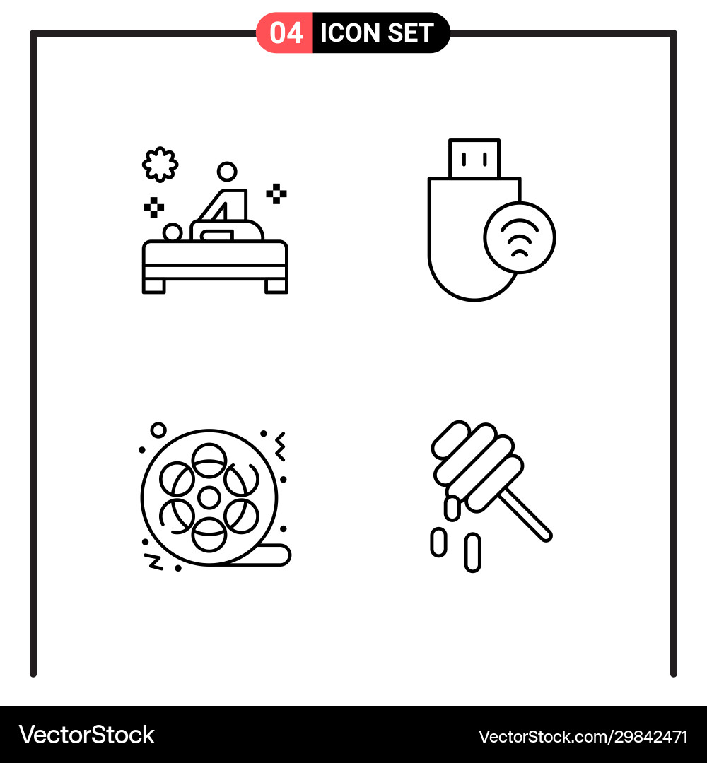 Set 4 line style icons for web and mobile Set 4 line style icons for web and mobile vector image