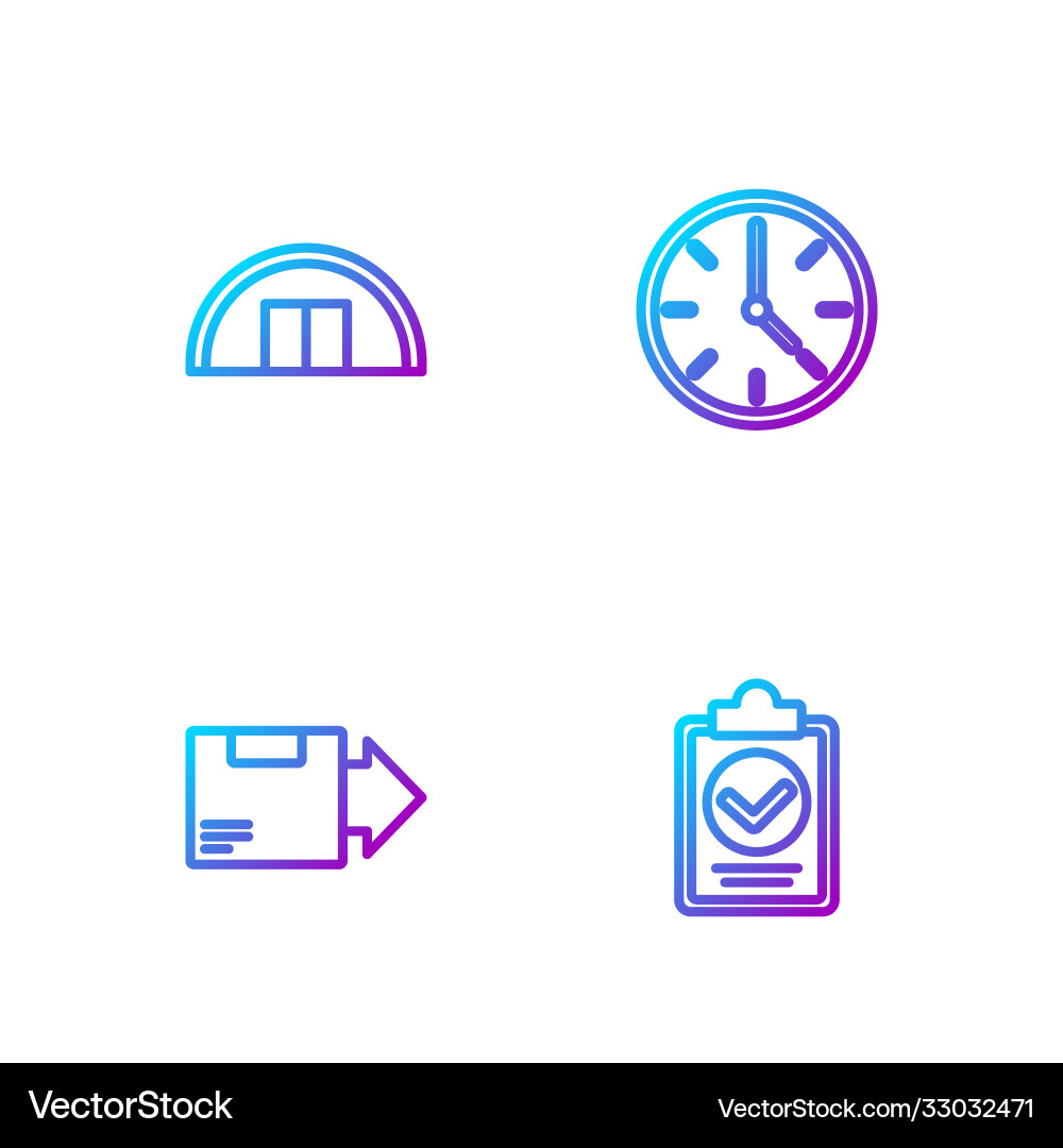 Set line verification delivery list clipboard vector image