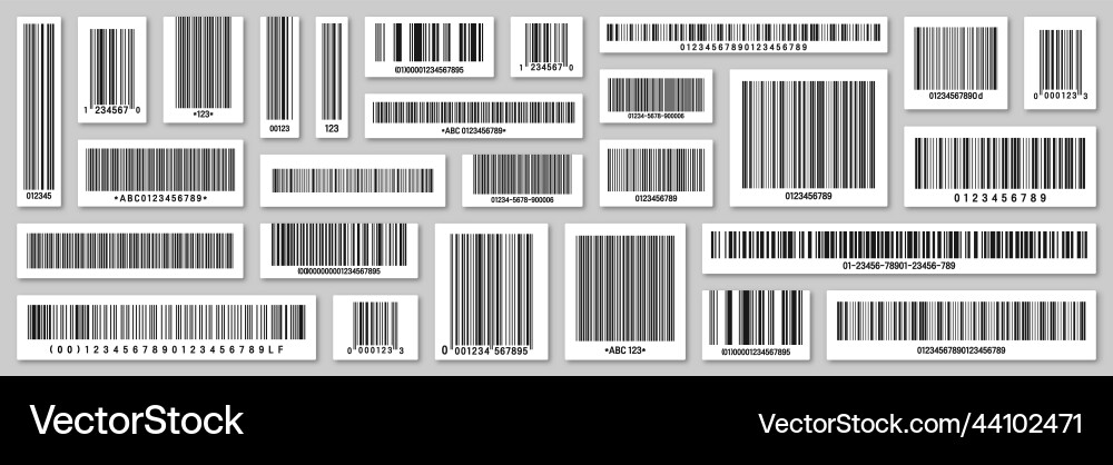 Set of product barcodes identification tracking Set of product barcodes identification tracking vector image